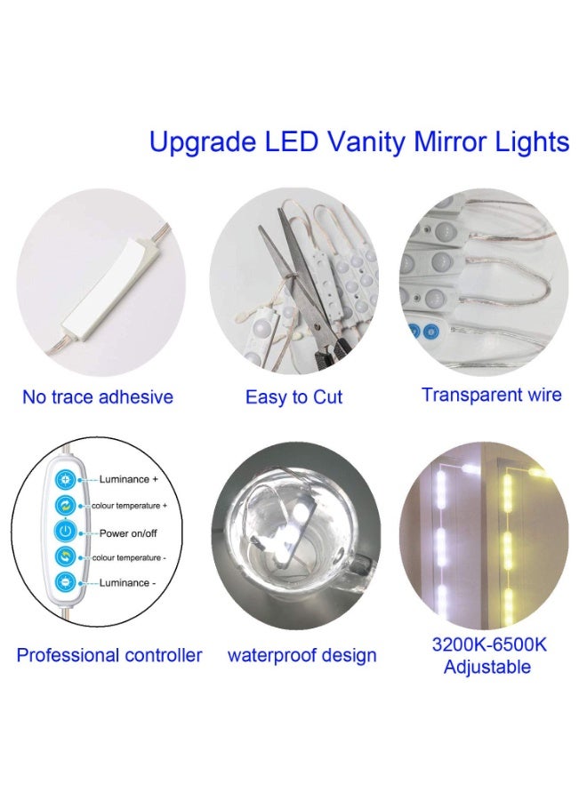 مجموعة مصابيح LED لمرايا التجميل، 5 ألوان على طراز هوليوود، 16.5 قدم مع شريط إضاءة قابل للتعتيم بالألوان والسطوع للطاولة ومرايا الحمام، المرايا غير مضمنة - Image 4